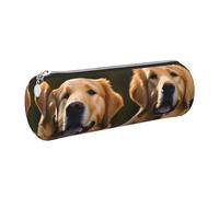 GaxfjRu Golden Retrievers - Astuccio in pelle con cerniera, per penne a sfera e penne a sfera e matite, morbida grana