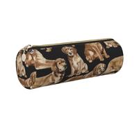 GaxfjRu Golden Retrievers - Astuccio in pelle con cerniera, per penne a sfera e penne a sfera e matite, morbida grana