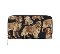 GaxfjRu Golden Retrievers - Portafoglio lungo da uomo, in pelle, stile vintage, con scomparto per carte di credito