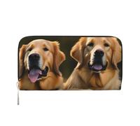 GaxfjRu Golden Retrievers - Portafoglio lungo da uomo, in pelle, stile vintage, con scomparto per carte di credito