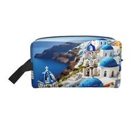 GaxfjRu Greek Island vista mare stampa Viaggio Cosmetici Bag Organizer Grande Borsa Trucco Donne per Cosmetici Articoli da toeletta Accessori, bianco, Taglia unica