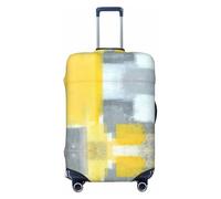 GaxfjRu Grigio e Giallo Stampa Astratta Arte Pittura Valigie Copertura Protettiva Bagagli Da Viaggio Copertura Bagagli Lavabile Anti-Graffio, Nero , L