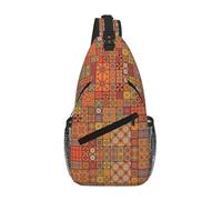 GaxfjRu Gruppo di Marocchino Geometrico Crossbody Sling Bag Uomini Donne Casual Zaino a Tracolla Zainetto Busto Borsa per Escursioni Viaggi