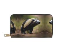 GaxfjRu Hammerhead Sharks Portafoglio da donna in pelle PU con cerniera in metallo porta carte per donne alla moda e organizzate, Carino Honey Badger, Taglia unica, Classico