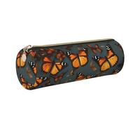 GaxfjRu Heaps of Orange Monarch Butterflies - Astuccio in pelle per penne a sfera e matite, con cerniera, morbido