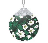 GaxfjRu Hunter Green Floral Petals Pattern Xmas Home Decoration Ornaments, Hanging Christmas Tree Gift Pendant For Holiday Cheer, Misura unica