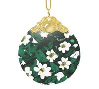 GaxfjRu Hunter Green Floral Petals Pattern Xmas Home Decoration Ornaments, Hanging Christmas Tree Gift Pendant For Holiday Cheer, Misura unica