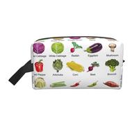 GaxfjRu Introduzione di varie verdure stampa Viaggio Cosmetic Bag Organizer Grande Makeup Bag Donne per Cosmetici Articoli da toeletta Accessori, bianco, Taglia unica