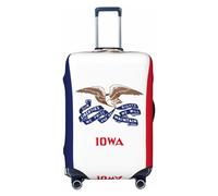 Gaxfjru Iowa State Flag Print Travel Luggage Cover Protector Valigie Copertura Lavabile Copertura Bagagli Antigraffio, Nero , L