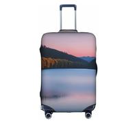 GaxfjRu Lago sotto il tramonto personalizzato copertura bagagli - TSA approvato valigie, coperture per valigie per bagagli 28 pollici, grande valigia copertura, bianco, Small
