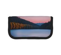 GaxfjRu Lake Under Sunset grazioso astuccio in tela a pois organizzato per picnic e uso quotidiano, astuccio per trucchi, portapenne
