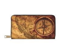 GaxfjRu Law of the Compass Navigation elegante portafoglio in pelle da donna, organizer di grande capacità con supporto per libretto degli assegni, portafoglio bifold da donna, bianco, Taglia unica,