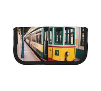 GaxfjRu Lisbon Tram Pattern Cute Dot Canvas Pencil Pouch Organizzato Storage per picnic & uso quotidiano Makeup Pouch Portapenne