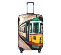 GaxfjRu lisbon tram pattern personalizzato copertura bagagli - TSA approvato Valigie, coperture per valigie per bagagli 28 pollici, grande valigia copertura, bianco, Large