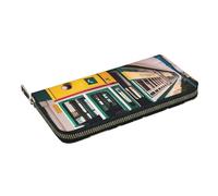GaxfjRu Lisbon Tram Pattern Print Piccolo portafoglio in pelle per le donne, porta carte di credito da donna borsa tascabile da donna