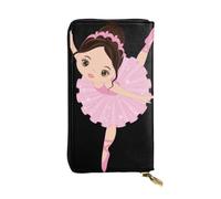 GaxfjRu Little Ballerina Dancing Girl - Portafoglio da donna elegante e funzionale, design sottile con cerniera in metallo e similpelle, nero, Taglia unica, classico