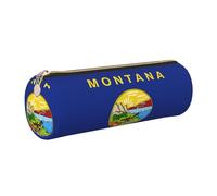 GaxfjRu Montana State Flag - Custodia in pelle con cerniera per penne a sfera e matite, morbida grana