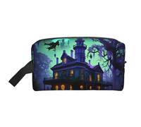 GaxfjRu Nero Haunted Mansions stampa Viaggio Cosmetici Bag Organizer Grande Borsa Trucco Donne per Cosmetici Articoli da toeletta Accessori, bianco, Taglia unica