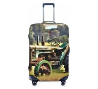 GaxfjRu Old Tractor Photo Farm Print Valigie Copertura Protettiva Copertura Bagagli Da Viaggio Valigia Lavabile Copertura Bagagli Antigraffio, Nero , S