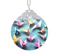 GaxfjRu Origami Gru di Carta Decorazioni per la Casa Ornamenti, Appeso Albero di Natale Regalo Pendente Per L'allegria di Vacanza, Misura unica