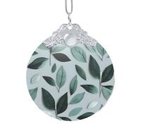 GaxfjRu Ornamenti della decorazione della casa di natale della foglia grigia della menta, pendente appeso del regalo dell'albero di Natale per l'allegria, Misura unica