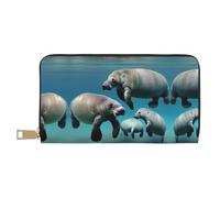 GaxfjRu Palm Trees and Clear Sea - Portafoglio da donna in similpelle con cerniera in metallo, porta carte di credito per donne alla moda e organizzate, Animali lamantini, Taglia unica, classico