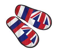 GaxfjRu Pantofole invernali in peluche americano con bandiera delle Hawaii, per uso interno, morbide e calde, per gli ospiti e per il comfort della casa, unisex
