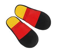GaxfjRu Pantofole invernali in peluche con bandiera tedesca, per uso interno, morbide e calde, pantofole per ospiti e comfort per la casa, unisex, nero, 36.5 EU
