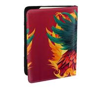 GaxfjRu Phoenix Custodia per passaporto in pelle con stampa, impermeabile, da viaggio, per donne e uomini, Nero , Taglia unica