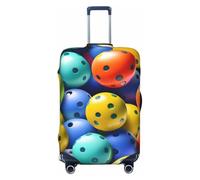 GaxfjRu Pickleball Balls Colori Motivo Stampa Valigie Copertura Protettiva Bagagli Da Viaggio Copertura Valigie Lavabile Copertura Bagagli Antigraffio, Nero , M