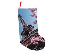 GaxfjRu Pittura a olio Parigi Torre Eiffel Babbo Natale Calza Camino Appeso Calze Per Le Vacanze di Famiglia Decorazioni di Natale