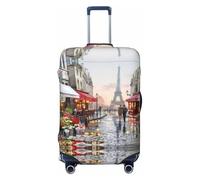 Gaxfjru Pittura ad olio Parigi Scena di Strada Torre Eiffel Stampa Copertura Bagagli Da Viaggio Copertura Valigie Copertura Lavabile Bagagli Anti-Graffio, Nero , S