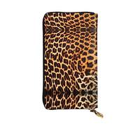 GaxfjRu Pochette funzionale da donna a righe su leopardi, design sottile e minimalista, in finta pelle con cerniera in metallo, nero, Taglia unica, classico