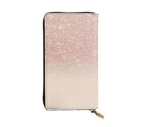GaxfjRu Portafoglio da donna elegante e funzionale con carta da parati in oro rosa, design sottile bifold con finta pelle e cerniera in metallo, nero, Taglia unica, classico