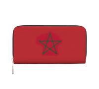 GaxfjRu Portafoglio da donna in pelle con stampa bandiera del Marocco, porta carte di credito da donna