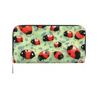 GaxfjRu Portafoglio da donna in pelle con stampa coccinelle e cartoni animati per donne, porta carte di credito da donna