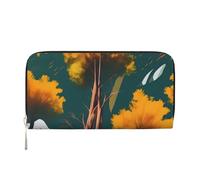 GaxfjRu Portafoglio da donna in pelle con stampa di alberi del sole dei parchi nazionali piccolo per le donne, porta carte di credito da donna borsa tascabile