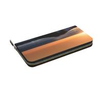 GaxfjRu Portafoglio da donna in pelle con stampa di onde sul mare Last Sun Rays of Over The Sea Waves Small Leather Wallet per donne, porta carte di credito da donna
