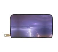 GaxfjRu Portafoglio in pelle da donna alla moda tempesta fulmine,Organizzatore di grande capacità con supporto per libretto degli assegni,Portafoglio bifold da donna, bianco, Taglia unica, classico