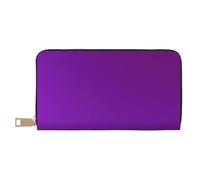GaxfjRu Portafoglio in pelle da donna alla moda viola scuro tinta unita, organizer di grande capacità con supporto per libretto degli assegni, portafoglio bifold da donna, bianco, Taglia unica,