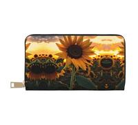GaxfjRu Portafoglio in pelle elegante delle donne del girasole dell'azienda agricola,Organizzatore di grande capacità con il supporto del libretto degli assegni,Donne del raccoglitore di due volte,