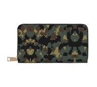 GaxfjRu Portafoglio in pelle elegante delle donne del modello del camuffamento,Organizzatore di grande capacità con il supporto del libretto degli assegni,Donne del raccoglitore di due volte, bianco,