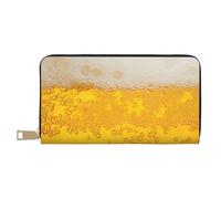 GaxfjRu Portafoglio in pelle elegante delle donne della schiuma di birra,Organizzatore di grande capacità con il supporto del libretto degli assegni,Donne del raccoglitore di due volte, bianco, Taglia