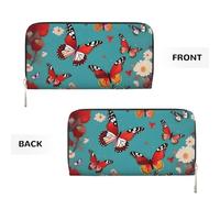 GaxfjRu Portafoglio piccolo in pelle con stampa di farfalle volanti tra fiori per donne, porta carte di credito da donna borsa tascabile da donna