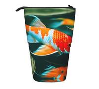 GaxfjRu Pretty Koi - Astuccio telescopico portatile con stampa di pesci koi, organizer con scomparti multipli, per strumenti di scrittura e accessori