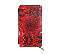 GaxfjRu Red Flower Vortex Spiral Portafoglio da donna, compatto e sicuro, porta carte di credito con scomparto con cerniera, portafoglio da donna piccolo, nero, Taglia unica, classico
