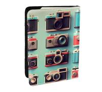 GaxfjRu Retro Cool Camera Collection Stampa Porta Passaporto Custodia Portafoglio per Viaggi, Organizzatore di Viaggio Porta Carte di Credito Porta Passaporto Libro, Nero , Taglia unica