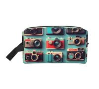 GaxfjRu Retro Cool Camera Collection stampa Viaggio Cosmetici Bag Organizer Grande Borsa Trucco Donne per Cosmetici Articoli da toeletta Accessori, bianco, Taglia unica