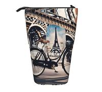 GaxfjRu Romantico Parigi Torre Eiffel stampa bicicletta astuccio telescopico portatile organizzatore con più slot, per strumenti di scrittura accessori