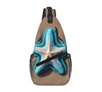 GaxfjRu Seashells Starfish on Beach stampa Crossbody Bag per donne uomini borsa a tracolla per viaggi escursionismo zaino a tracolla